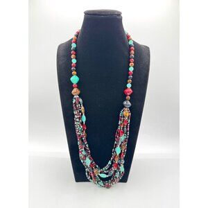 You & I Multi Strand Lucite Beads Southwestern Boho Women's Necklace